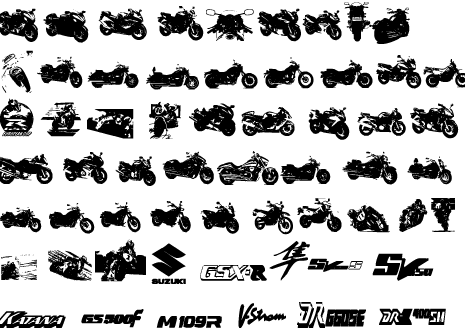 Suzuki Motorcycle Font and Graphics - Very neat! Suzuki Motorcycle type and 