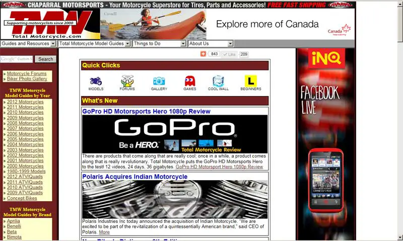 New Front Page on Total Motorcycle