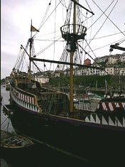 Golden Hind (replica) which sailed around the world in the 1600's