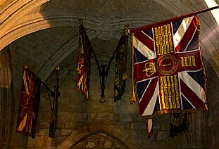 The Colours of the Devon &amp; Dorset Regiments.