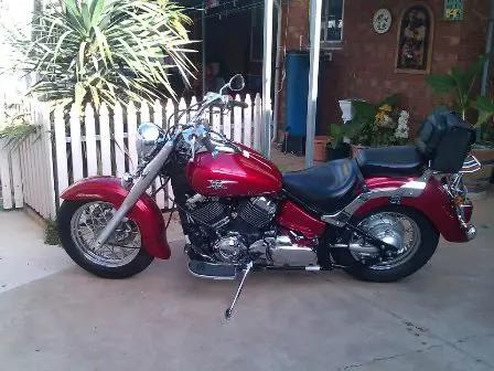Yay! Worked it out, the bike is fairly plain at the moment, working out what kind of saddlebags and bling she will need. Nice ride, and lovely colour!