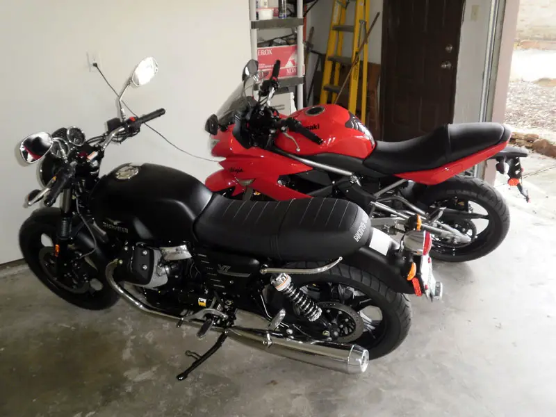 A 2013 Moto Guzzi V7 Stone Side View