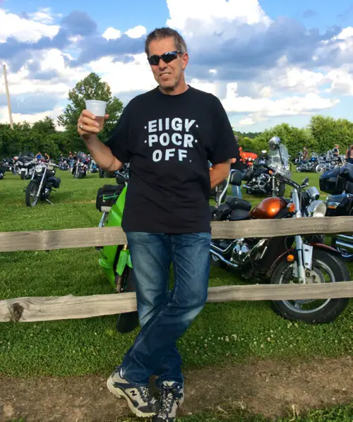 The beer, the guy, the bikes, the band!