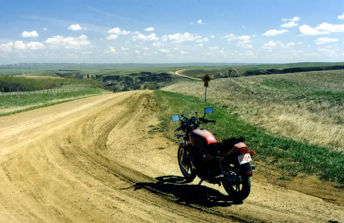 Motorcycle on Badlands Road