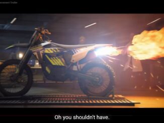 Custom flamethrower Triumph motocross bike featured in 007 First Light